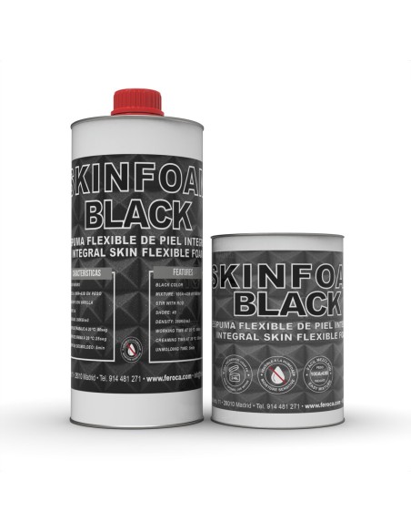 Mousse polyuréthane flexible peau intégrée noire 350 kg/m³ props animatronics - Kit de 1,43 kg.