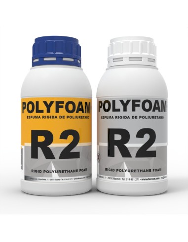 PolyFoam R2 espuma rígida poliuretano bicomponente expansão 8-15x moldagem - Kit de 900 gr.