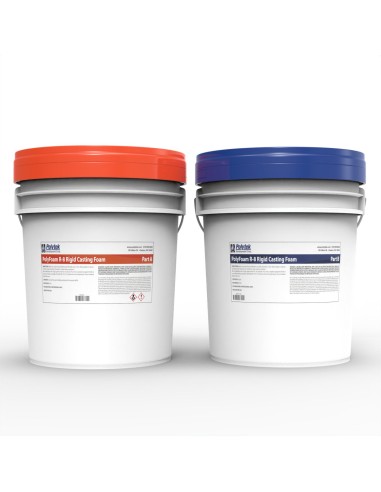 PolyFoam R-8 mousse rigide polyuréthane 128 kg/m³ remplissages et prototypes - 5 Gallon Kit (36,28 kg) / Kit 900 gr.