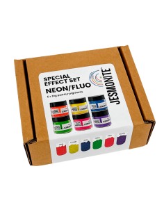 Set of 6 fluorescent pigments for Jesmonite acrylic resins vibrant colours