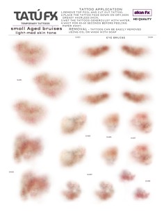 Tatuagens FX hematomas pequenos maquilhagem efeitos especiais cinema teatro