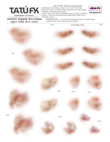 TATÚ FX small bruise temporary tattoos SFX makeup film theatre special effects