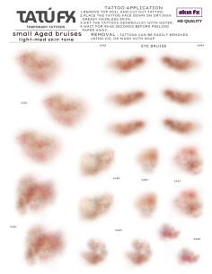 Temporäre FX-Tattoos gealterte kleine Hämatome Maskenbildnerei Film Theater