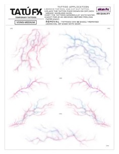 Tatuagens temporárias veias realistas SFX caracterização cinema teatro A5