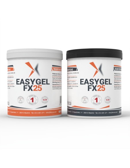 EasyGel FX25 silicona platino Shore A10 prótesis FX y moldes alta definición