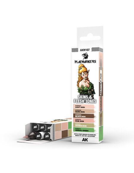 PLAYMARKERS SET - SKIN & FLESH TONES (6 ref.)
