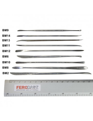 Outils de modelage professionnels Série BM Tiranti acier inoxydable