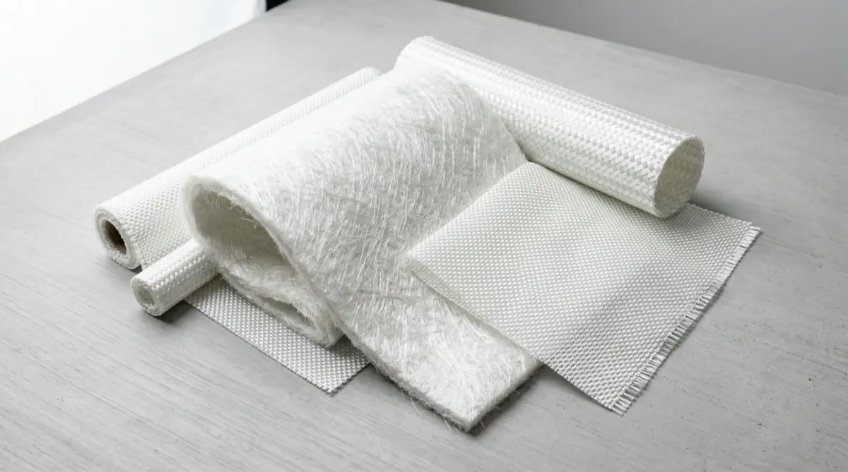 Tipos de fibra de vidro: mat, tecido e manga trançada