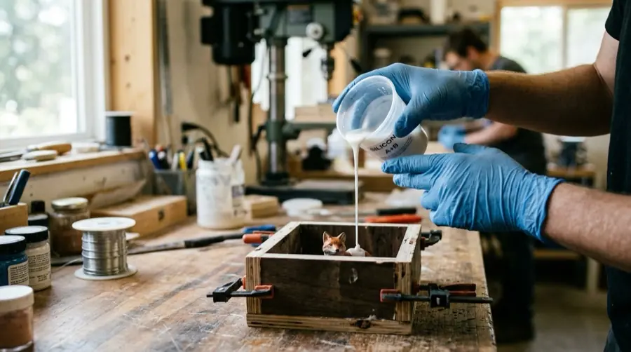 Herstellungsprozess einer Silikonform: Mischen, gießen und entformen