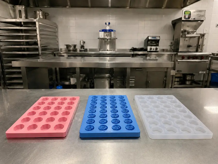 Siliconas alimentarias FDA de Feroca para moldes de chocolate y pastelería: Easyl 940-FDA Pink, Easyl 925-FDA Blue y Easyl 925-FDA Translucent