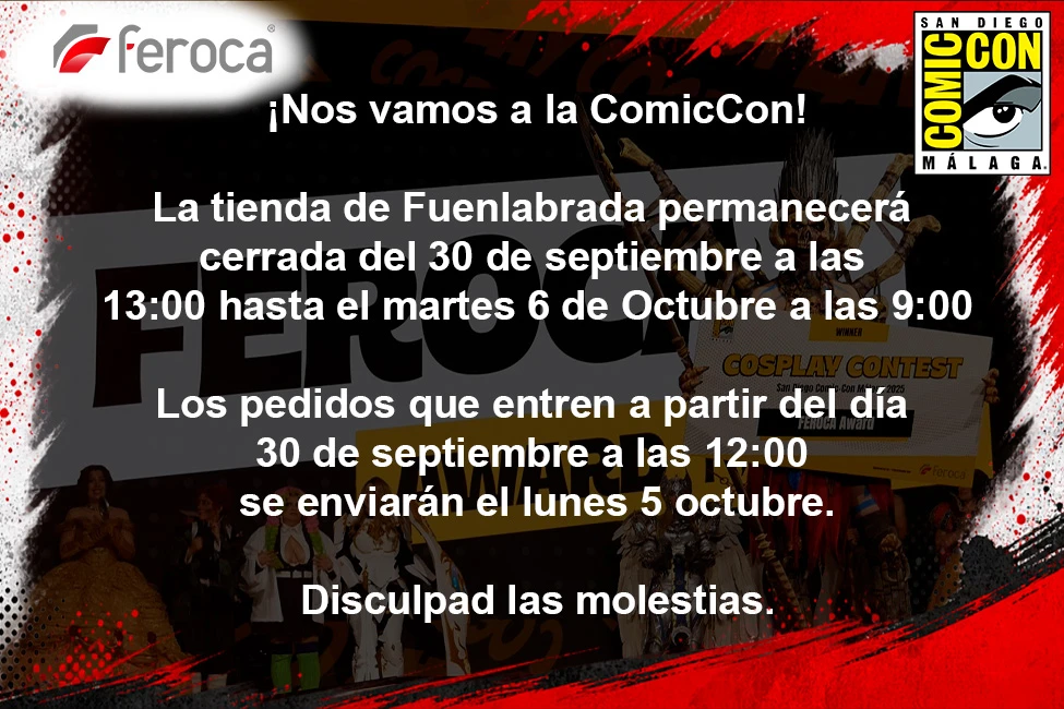 Feroca en la ComicCon Málaga - aviso de plazos de envío